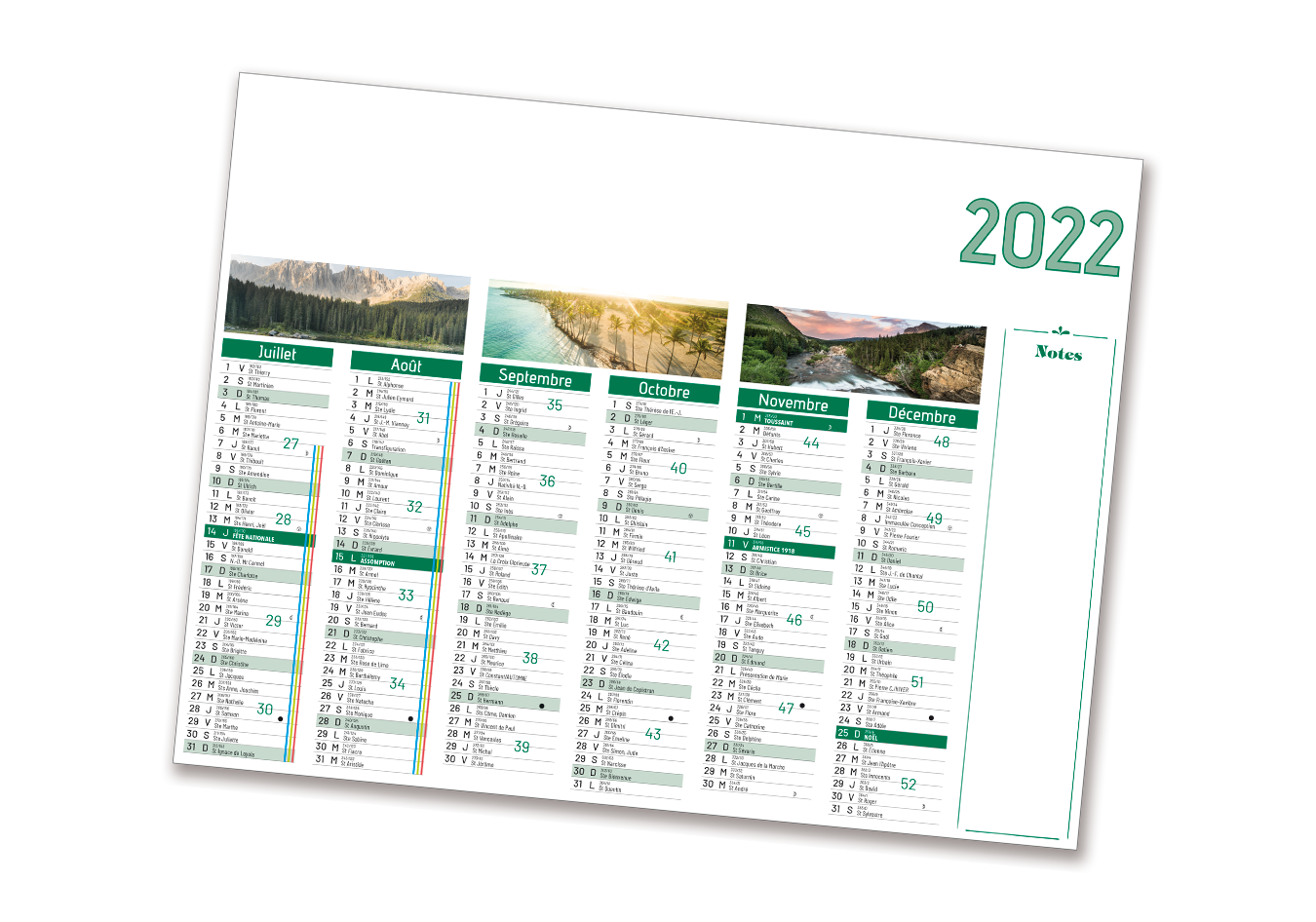 Calendrier Publicitaire 1/2 Format R/V - Agenda Offset 5