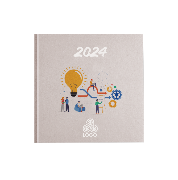 Agenda publicitaire spirale au format carré 2024 personnalisé avec photos 