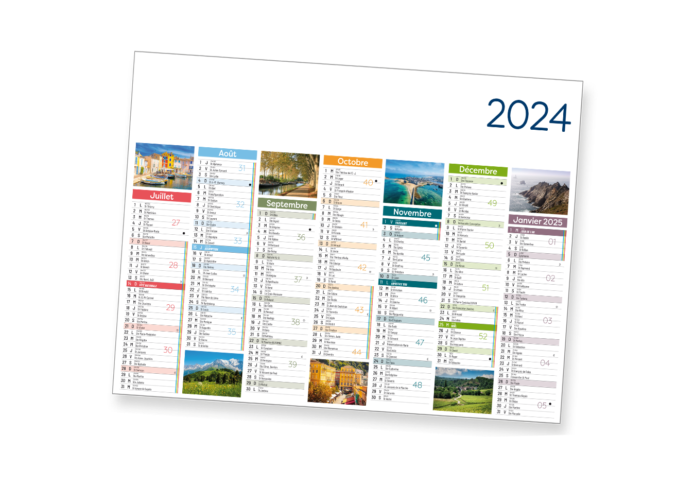 2024 Calendrier Mural – 3 Mois Calendrier Cote dIvoire